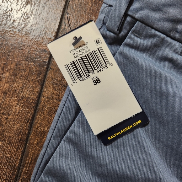 Polo Ralph Lauren Slim Stretch Shorts Mens Size 38 Anchor Blue Chino Preppy Golf - Picture 4 of 9
